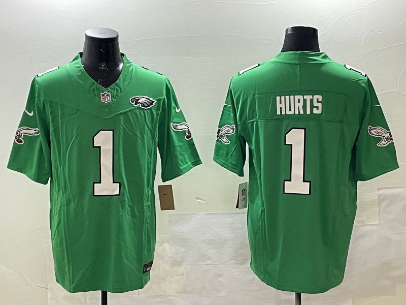 Men Philadelphia Eagles #1 Hurts Green three generations 2025 Nike Vapor Limited NFL Jersey style 29->philadelphia eagles->NFL Jersey